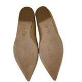 M. Gemi Women's Shoes Pointed Toe Flat Beige Hidden Wedge Tumbled Leather Sz 41