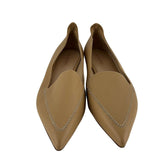 M. Gemi Women's Shoes Pointed Toe Flat Beige Hidden Wedge Tumbled Leather Sz 41