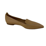M. Gemi Women's Shoes Pointed Toe Flat Beige Hidden Wedge Tumbled Leather Sz 41