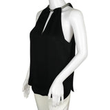 The Kusumi Top Women's By Veronica Beard Collar Detail With Keyhole Black Sz 2, 6, 12