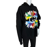 Gucci Women’s Sweatshirt Hoodie Interlocking GG Star Burst Print Black Sz S