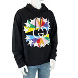 Gucci Men’s Sweatshirt Hoodie Interlocking GG Star Burst Print Black Sz S