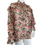 Pinko Women's Shirt Blouse Muttley Floral Print Details Pink Multicolor Sz 40