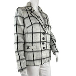 Frank Walder Women's Jacket Stripes Interlocking Details Black White Color Sz 12