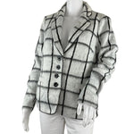 Frank Walder Women's Jacket Stripes Interlocking Details Black White Color Sz 12