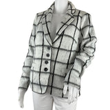 Frank Walder Women's Jacket Stripes Interlocking Details Black White Color Sz 12