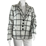 Frank Walder Women's Jacket Stripes Interlocking Details Black White Color Sz 12