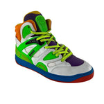 Gucci Women's Basket High Top Basketball Shoes White Green Purple Sz 37.5