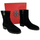 Tory Burch Women's Wool Boots Side Logo Black Sz 8