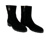 Tory Burch Women's Wool Boots Side Logo Black Sz 8