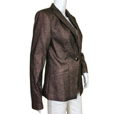 Ramy Brook Women's Basic Jacket Elegant Brown Metallic Sz 4