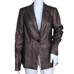 Ramy Brook Women's Basic Jacket Elegant Brown Metallic Sz 4