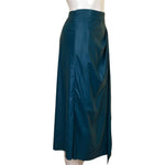 Ramy Brook Women's Blue Matallic Verna Faux Leather Wrap Skirt Size 2