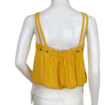 Ramy Brook Women's Blouse Double Strap Sleeveless Yellow Sz S