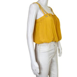 Ramy Brook Women's Blouse Double Strap Sleeveless Yellow Sz S