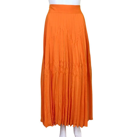 Ramy Brook Women's Lace Details High Waist Maxi Skirt Orange Sz 4