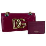 Dolce&Gabbana Women's Polished Calfskin 3.5 Cell Phone Bag Sz S Fuchsia Color