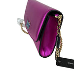 Dolce&Gabbana Women's Embellished DG Shoulder Bag Metalic Fuchsia Sz M