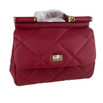 Dolce&Gabbana Women's Sicily Medium Top Handle Bag Quilted Leather Red