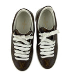 Louis Vuitton Women's Time Out Brown LV Monogram Sneakers Sz 38 Pre-Owned