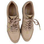 Michael Kors Women's Decorator Plaque Gold Sneakers Pale Pink Sz 9M Pre-Owned