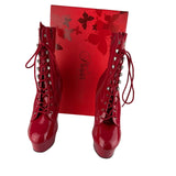 Pleaser Women's Adore-1020 Ankle Boot Chunky Platform Red Sz 9