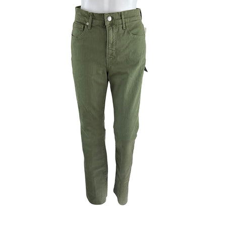 Veronica Beard Women's Cameron Bootcut Raw-Edge Jeans Green Sz 28