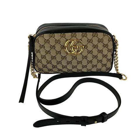 Gucci Women´s GG Monogram Crossbody Bag Beige & Black Sz S