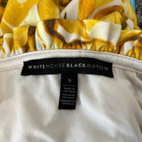 White House Black Market Women's Sleeveless Mock Neck Burnout Blouse Yellow Sz S Pre-Owned