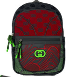 Gucci Women's Interlocking GG Backpack Gray Green & Red Sz M