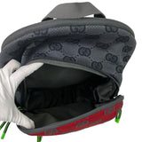 Gucci Women's Interlocking GG Backpack Gray Green & Red Sz M
