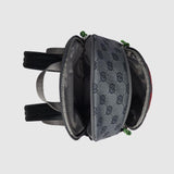 Gucci Women's Interlocking GG Backpack Gray Green & Red Sz M