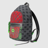 Gucci Women's Interlocking GG Backpack Gray Green & Red Sz M