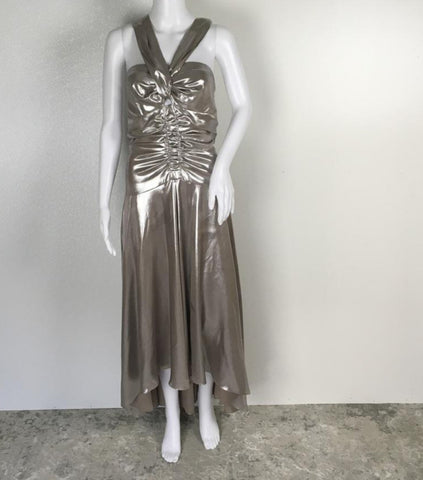 Karen Millen Hollowed Out Short Front & Long Back Irregular Maxi Evening Gown Dress