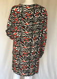 Adam Selman Black White Color Tinger Print Cupro Tunic