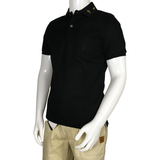 Gucci Men's Embroidered Gold Tone Bee & Ray Neck Luxury Polo