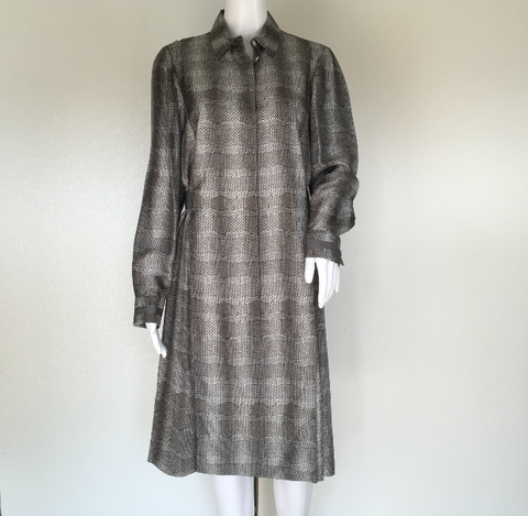 Salvatore Ferragamo Belt Waist Snake Print Midi Dress