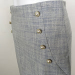 Generation Love Blue White Color Button Design Skirt