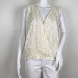 Generation Love Elle Chiffon Off White Gold Color Top Blouse