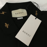 Gucci Men's Embroidered Gold Tone Bee & Ray Neck Luxury Polo