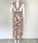 Karen Millen Halter Floral Bloom Print Palazzo Culotte Wide Leg Jumpsuit