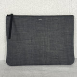 Theory Graphite Multi Deva Linen Zip Pouch