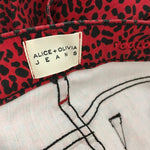 Alice + Olivia Cotton Blend Leopard Print Skinny Trousers Fit Jeans