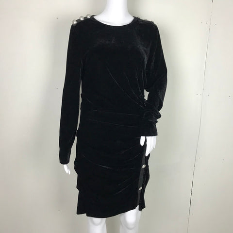 Veronica Beard Round neck, Long Sleeve,Ruched, Button Details Ira Dress