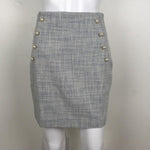 Generation Love Blue White Color Button Design Skirt