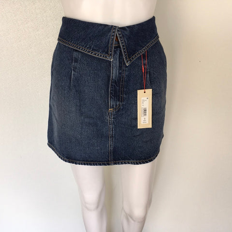 Alice + Olivia Foldover Waist Denim Mini Skirt