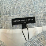 Generation Love Blue White Color Button Design Skirt