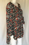 Adam Selman Black White Color Tinger Print Cupro Tunic