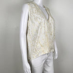 Generation Love Elle Chiffon Off White Gold Color Top Blouse