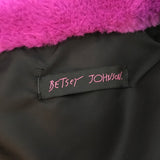 Betsey Johnson Faux Fur Animal Print-Black Reversible Jacket